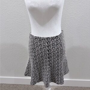 Banana Republic Black and White Tweed Circle Skirt